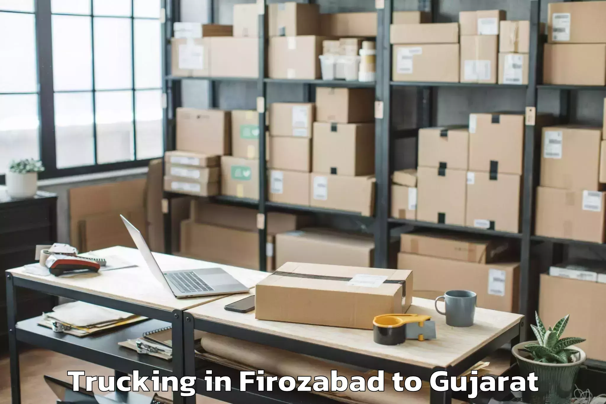 Book Firozabad to Dwarka Trucking Online